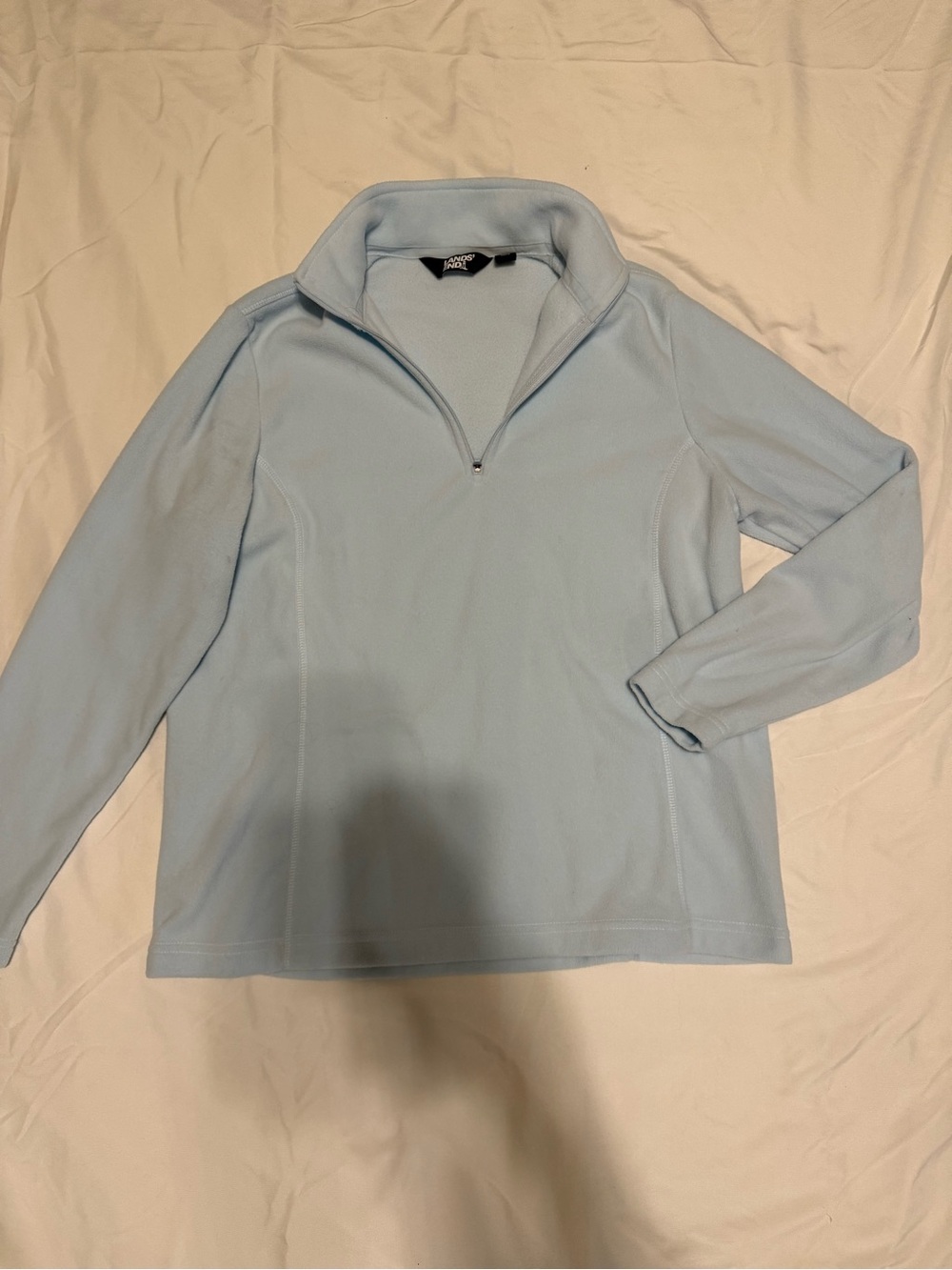 Lands' End Light Blue Half-Zip Fleece Pullover